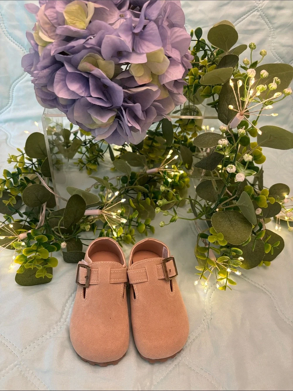 Toddler Suede Buckle Shoes in Tan